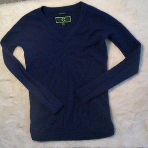 C Wonder - 100% Cashmere Navy Blue Long sleeve V neck Super Soft Sweater - XS